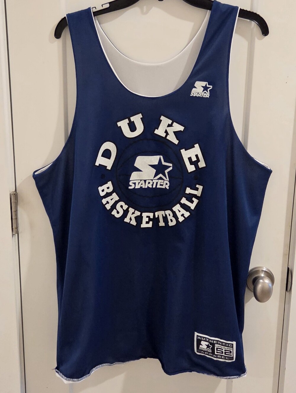 Vintage Starter Duke Blue Devils Reversible Basketball Jersey - Size 52 XL  Blue